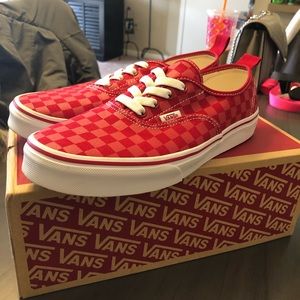 Red checkered vans